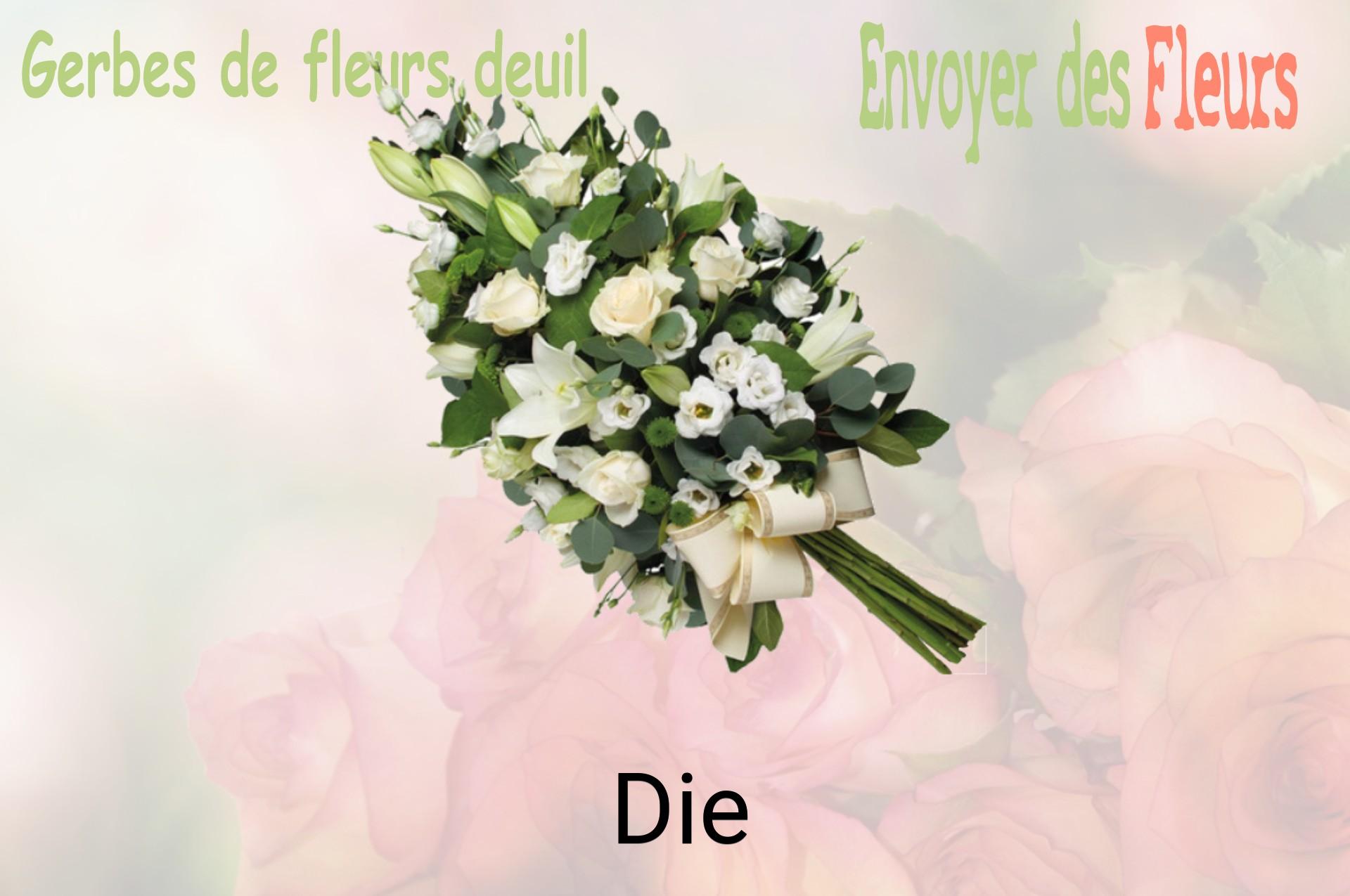 Gerbe de fleurs de deuil livrée à Die